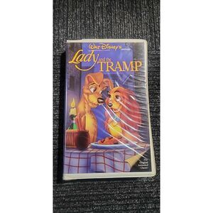Lady And The Tramp White Lettering Disney VHS Black Diamond Collectable